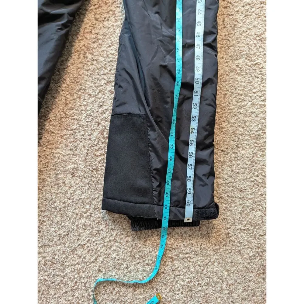Columbia Vintage 1Pc Ski Suit Mens S Black Blue Trim Belted One Piece Snowsuit